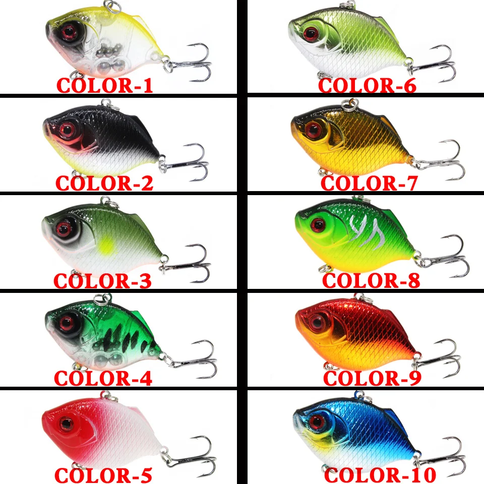 LEOSPORT-Señuelos de Pesca de calidad profesional, cebos Crankbaits VIB, 4CM, 2018G, Tamaño 7, bamboleantes, 10 colores disponibles, 8,5 - imagen 4