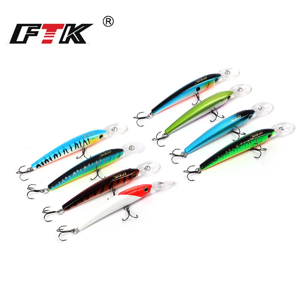 FTK-señuelo de pesca Minnow, 7g, 80mm, cebo Artificial duro, Wobblers de pesca que se hunden, Lucio, lubina con anzuelos triples - imagen 2