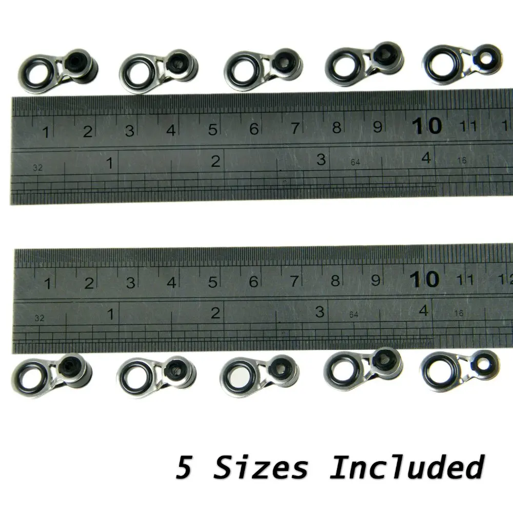 THKFISH-Kit de reparación de guías de caña de pescar, juego de anillos de cerámica de fundición para Surf, telescópica, 100 piezas, 2mm-2,8mm - imagen 5