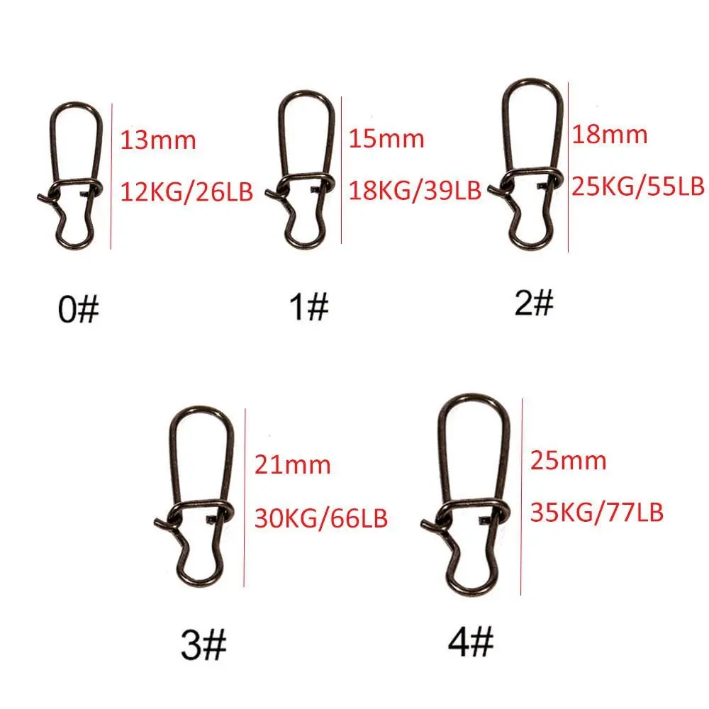 JSM-broches de bloqueo dúo, anillos deslizantes giratorios de acero inoxidable, Kit de aparejos de pesca, color negro, tamaño 0 #-4 #, 25 unidades por lote - imagen 2