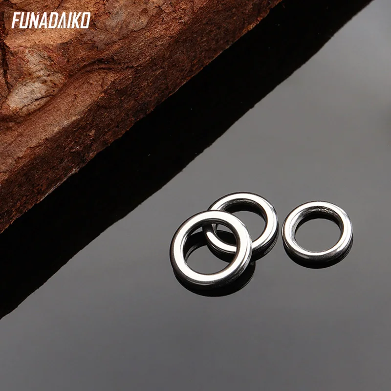 FUNADAIKO, anillo sólido de pesca de acero inoxidable, anillos tóricos, pesca plana, nudo giratorio, señuelo, pesca, anillos sólidos, accesorios - imagen 5