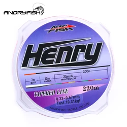 Angryfish-sedal de pesca deportivo, línea cónica de nailon, serie Henry de 220m, línea Popular de fuerte resistencia