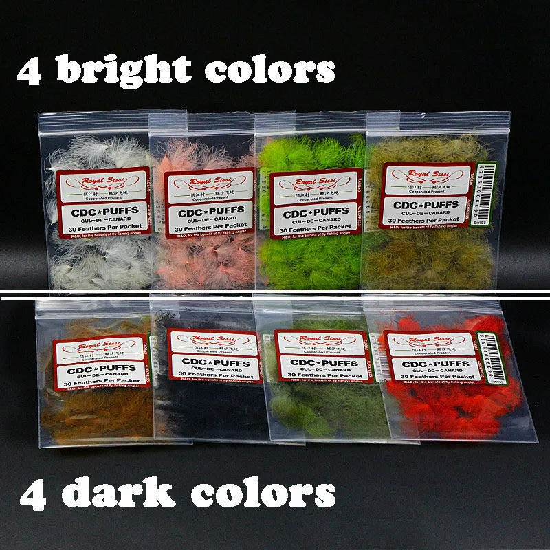 Royal Sissi-juego De plumas para atar moscas secas, material De atado De poste De ala, 4 paquetes por juego, CDC - imagen 2