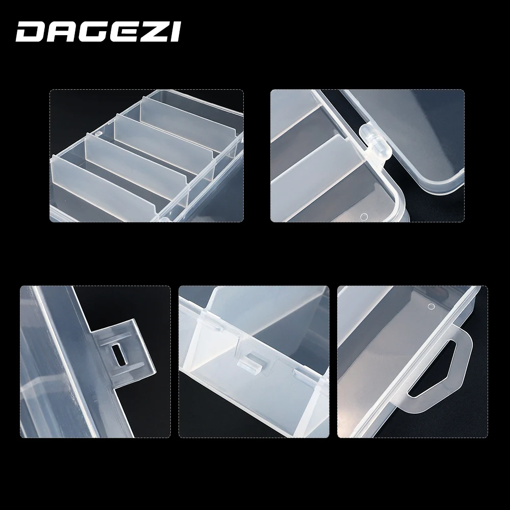 DAGEZI-caja de Pesca de PVC, almacenamiento de cebo, 5 compartimentos, herramienta de aparejos de Pesca, caja de clasificación para Pesca de carpa - imagen 2