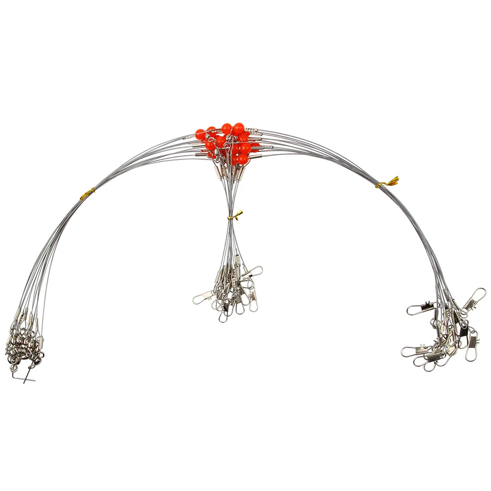 Hyaena-Alambre de pesca de acero inoxidable, guía de línea de alambre de pesca con 2 broches giratorios de brazo, herramienta de aparejos de pesca, 24 unids/lote