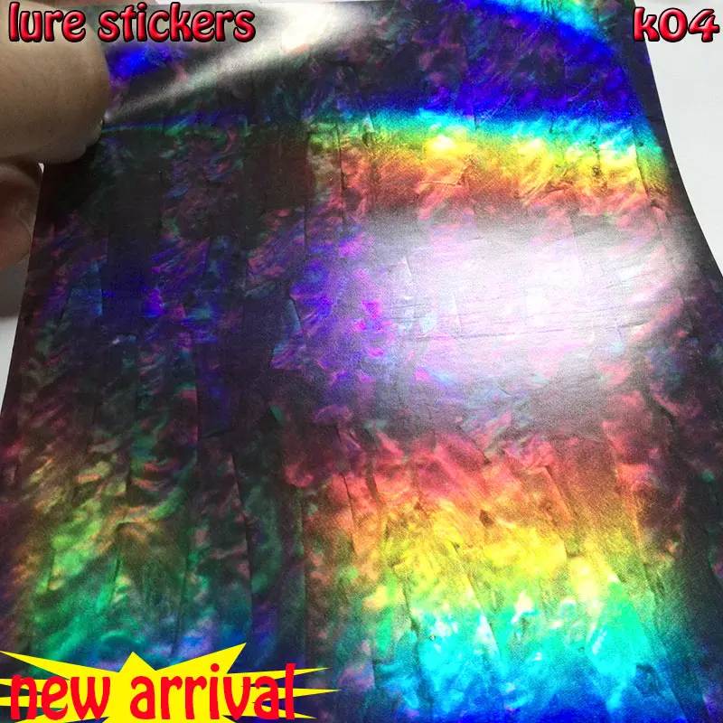 Pegatinas de señuelo de gran tamaño, 10CM x 15CM, mezcla de 4 tipos de colores, piel de pez, cada color, 2 papeles en total, 8 unidades por lote - imagen 5