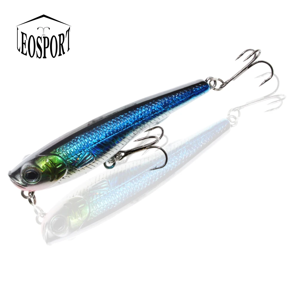 LEOSPORT-Señuelos de Pesca con lápiz de piezas, cebos duros artificiales de 7cm y 7g, Crankbait Wobblers, anzuelos triples - imagen 5