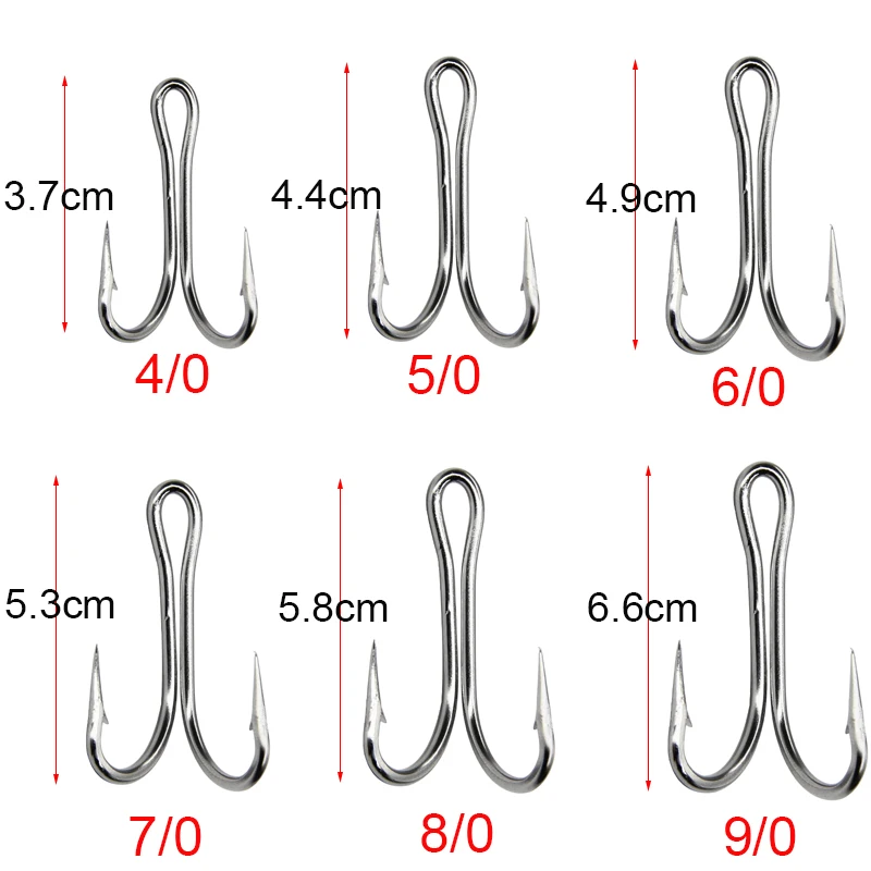 JSM-anzuelos dobles de pesca de teel inoxidable para agua salada, anzuelos dobles para pescar lubina, 30 unidades por lote - imagen 2