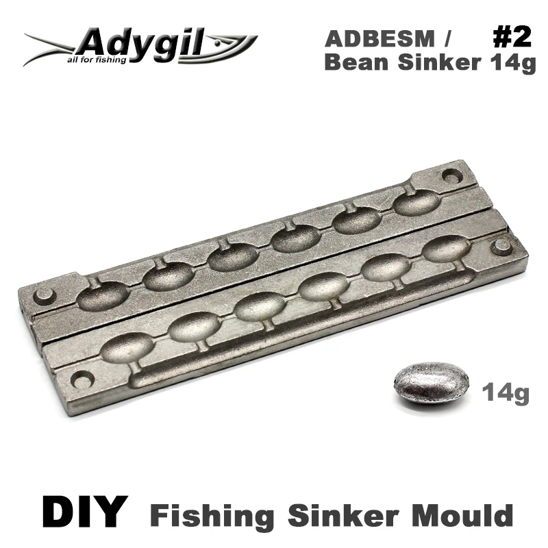 Molde plomada frijol de pesca Adygil para bricolaje