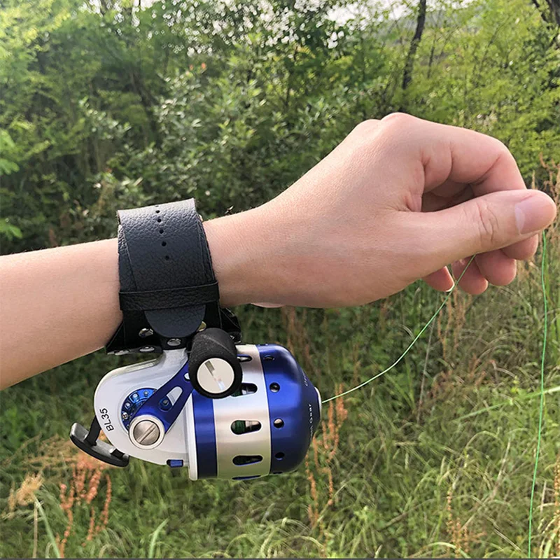 BL35-carrete de pesca Spincast 6 + 1BB, bobina de Metal cerrada, tirachinas, disparar peces al aire libre con pulsera 5 # línea PE 55M - imagen 5