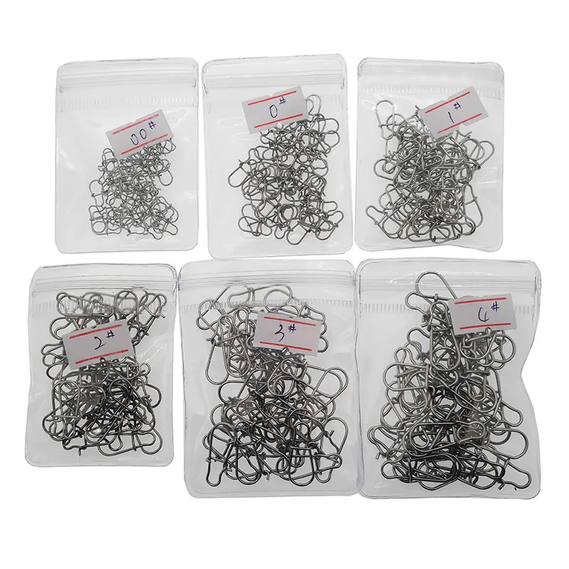30 unids/lote gancho de acero inoxidable Clip rápido bloqueo Snap giratorio pesca anillos sólidos broches de seguridad conector de anzuelo de pesca aparejos de pesca