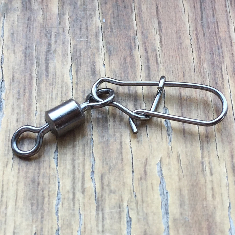 WALK FISH-Pin conector de pesca giratorio, rodamiento de acero inoxidable con broche, anzuelo, señuelo, accesorios de aparejos, 20 unids/lote