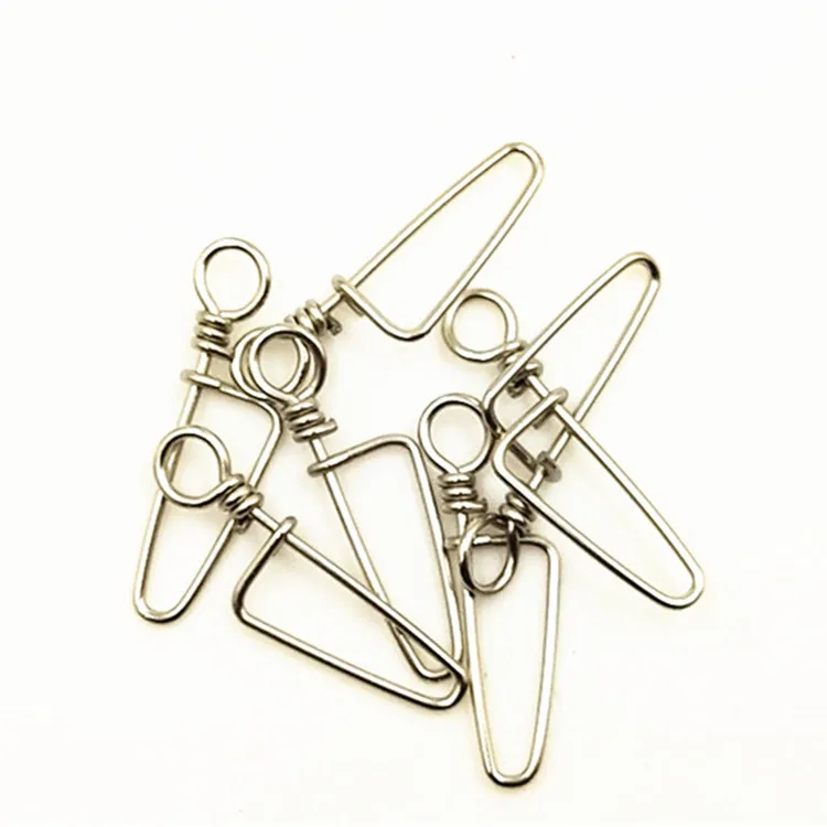 Gancho giratorio de seguridad para Pesca, accesorios de señuelo, Conector de barril de Pesca de acero inoxidable, 50 Uds. - imagen 2