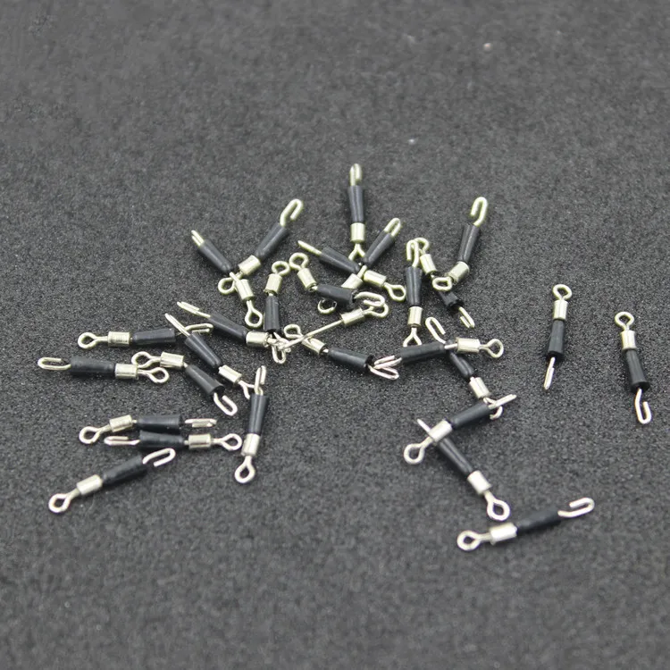 Conector de línea Tippet giratorio de pesca, accesorio con conector a presión de seguridad, Terminal giratorio, 100 piezas - imagen 2