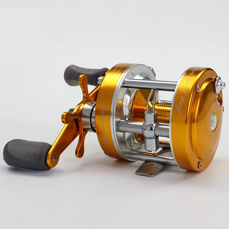 Carrete de pesca de arrastre con mosca de doble freno, pomo de la manija del carrete de pesca de carpa izquierda/derecha 2 + 1BB 4,2: 1, carretes de cebo giratorio de pesca en hielo - imagen 4