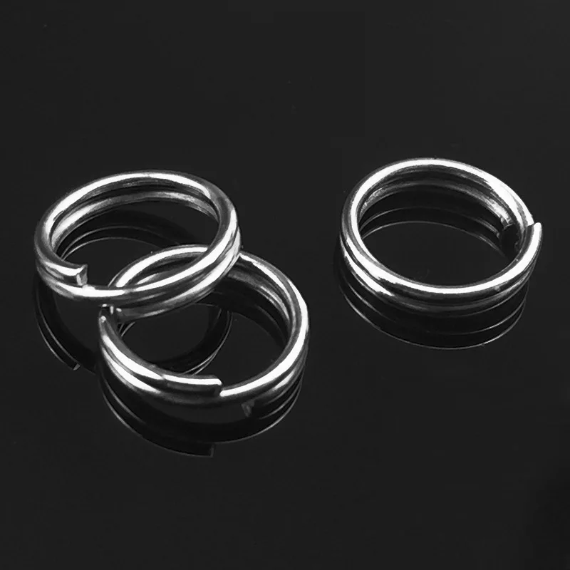 100 unids/lote de anillos divididos de pesca, Conector de señuelo giratorio, aparejos de pesca de barril, accesorios de pesca de carpa, eslabones giratorios