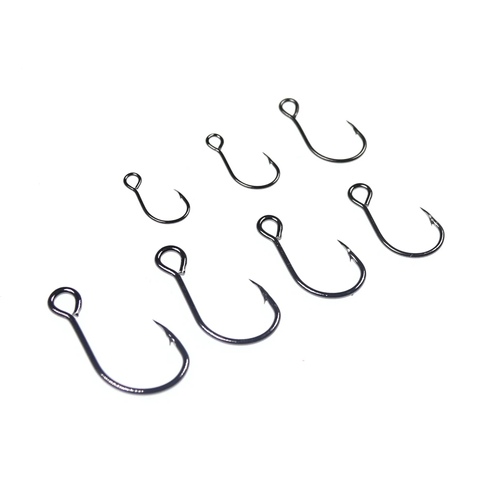 Wifreo-anzuelo de repuesto para señuelo de pesca, anzuelos de un solo pez, anzuelo en línea, tamaño de ojo grande 2 4 6 8, acero de alto carbono, 20 unids/lote por bolsa - imagen 3