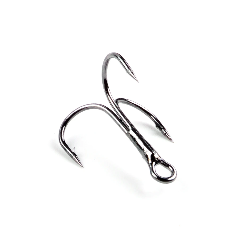 NGB 20 piezas anzuelo de pesca triple de acero rico en carbono 2 #   4 #   5 #   6 #   8 #   10 #   12 #   Aparejos de pesca con anzuelo de púas con cebo suave - imagen 5