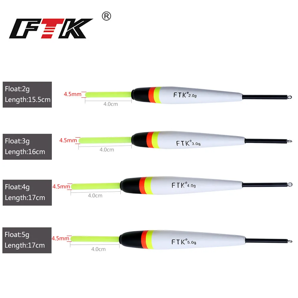 FTK 5 uds 2g 3g 4g 5g Barguzinsky Fir Bobber flotador de pesca de carpa 15,5-17cm boya flotante de palo ligero para aparejos de pesca - imagen 2