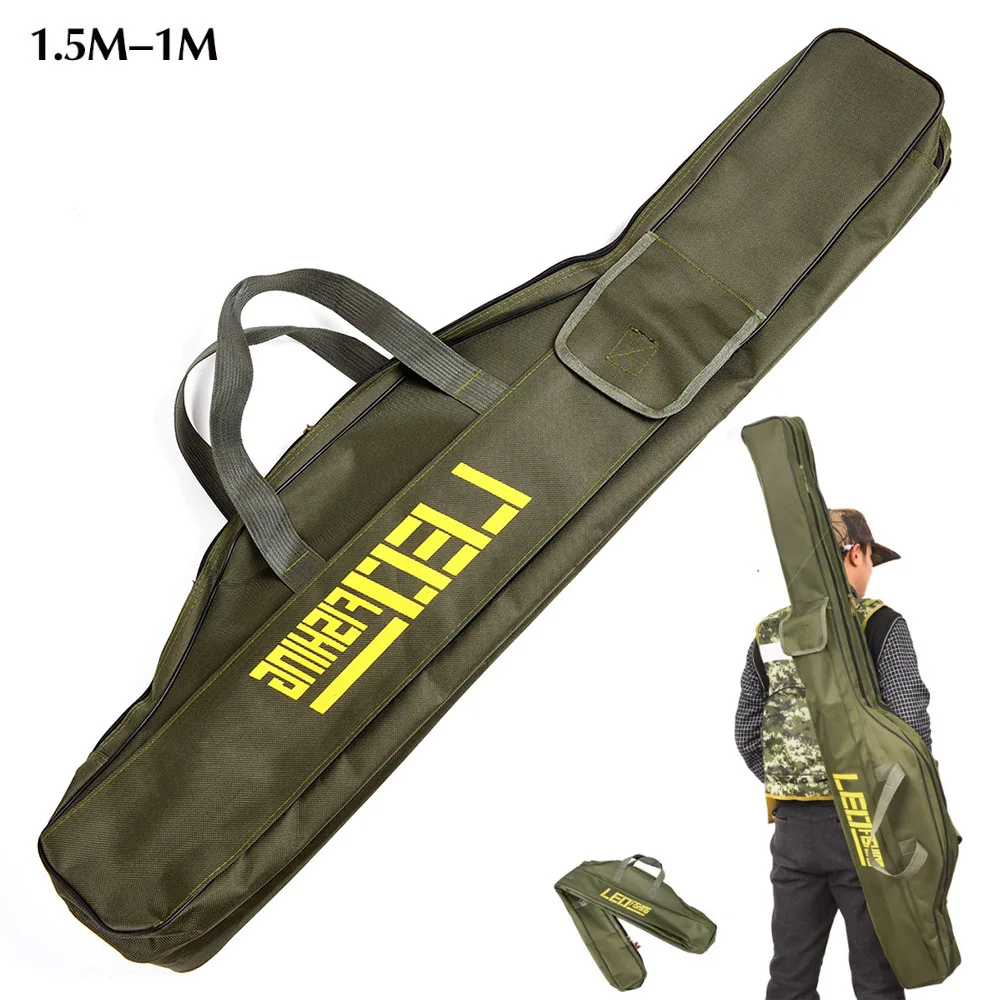 Bolsa de pesca multifunción portátil, lona de 100/150CM, caña de pescar, 2 capas - imagen 3