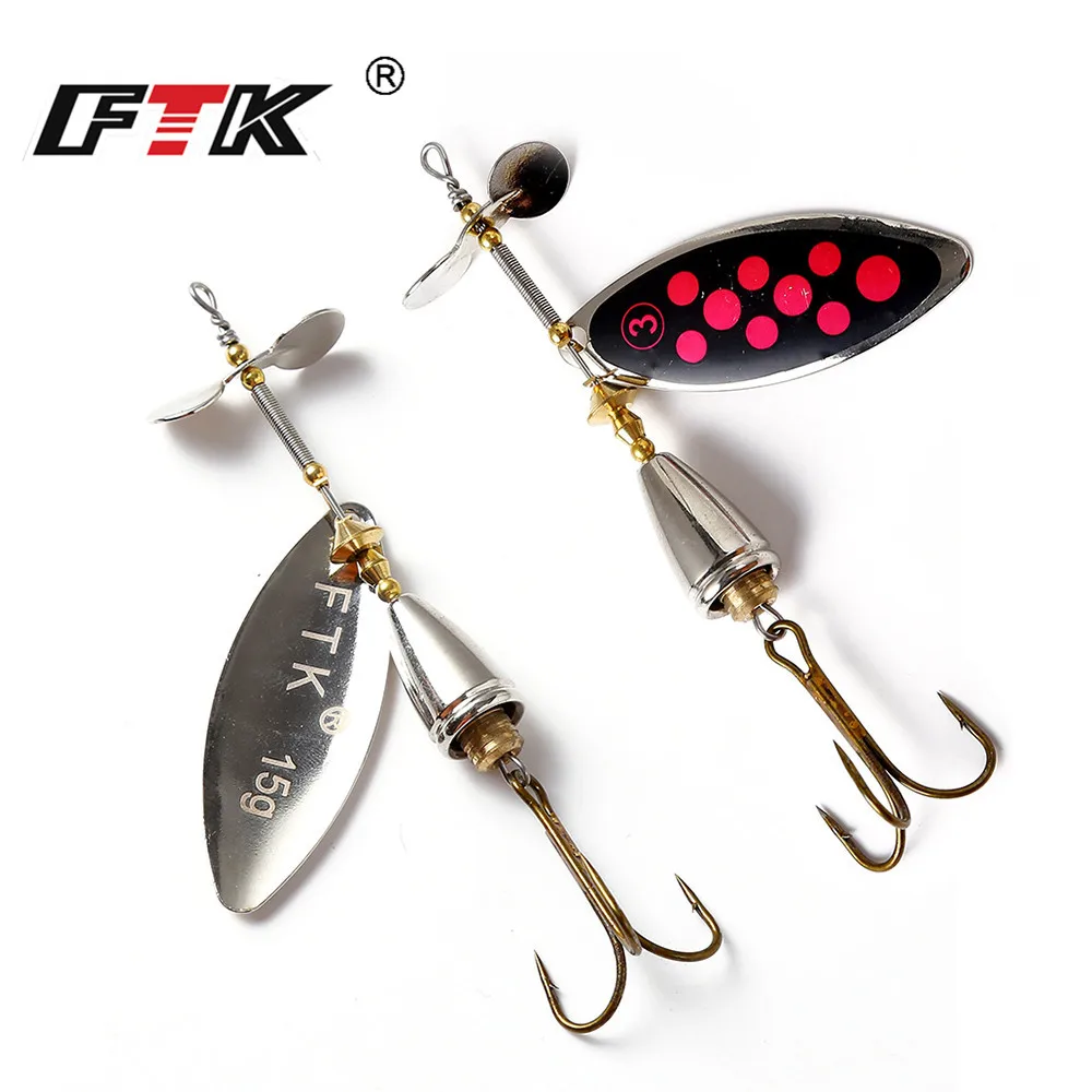 FTK 1PC Spinner cebo Señuelos de Pesca 16,5g 10cm Pesca Spinner lentejuelas Paillette fundición larga Coloful carpa Lucio Pesca - imagen 3