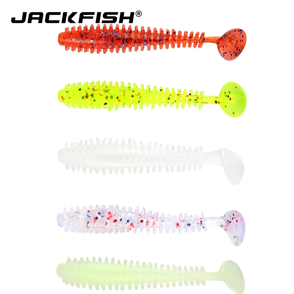 JACKFISH-Señuelos de Pesca de silicona, cebos artificiales Wobblers blandos, aparejos de pesca de carpa Shad, 5cm /1G, 5 unidades por lote - imagen 5