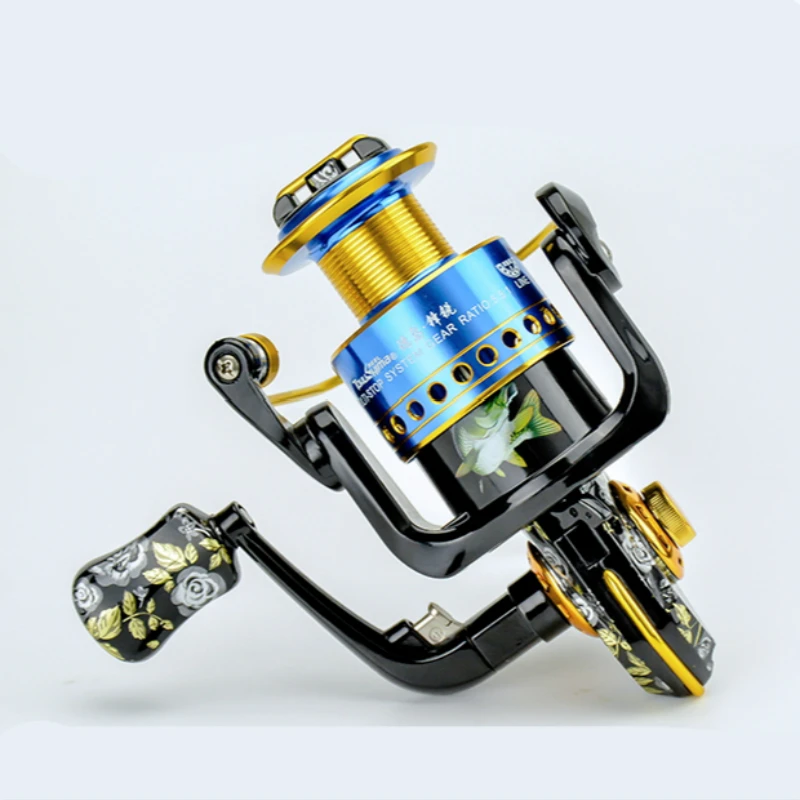 Carrete Fihsing de pintura colorida, rueda giratoria de precarga de alta calidad, línea de Metal, Copa 10 + 1/14 + 1 BB 4,9: 1/5, 5:1, relación de engranaje - imagen 4