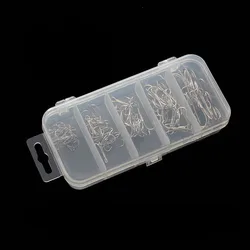 Anzuelos triples de acero inoxidable, kit combinado de anzuelos triples de acero de alto carbono, 50 unids/caja, varios tamaños