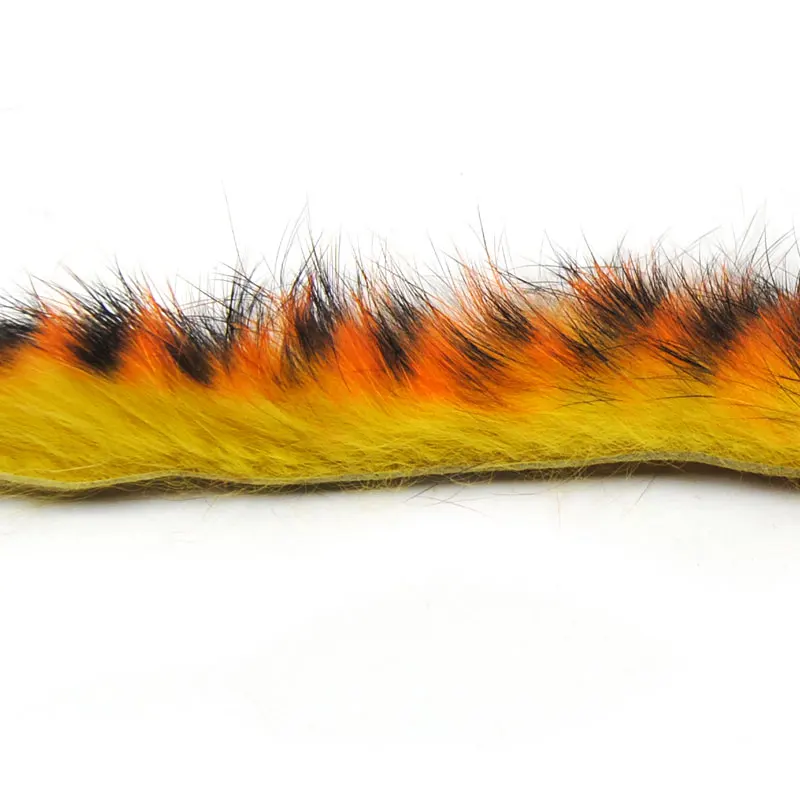 Material de atado de moscas naranja y tigre azul, tiras de Zonker de conejo de corte Vertical, Streamer de cangrejo, Material de atado de insectos, 6 piezas - imagen 4