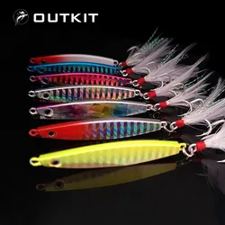 1 Uds 10g 14g 17g 21g señuelo cuchara de pesca 7 colores Iscas artificiales plantilla de Metal señuelo rebanada Jigbait cuchara anzuelo triple señuelo de Jigging