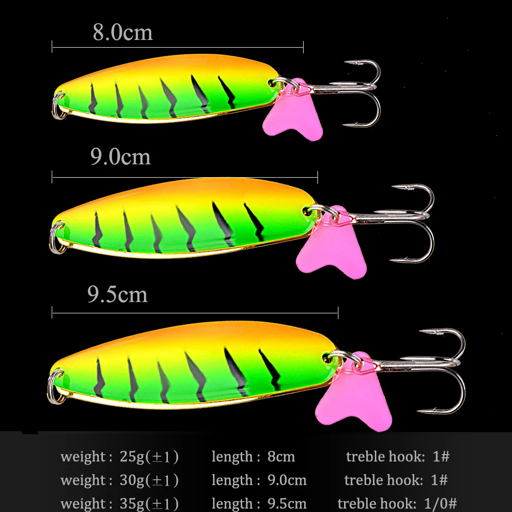 FTK-señuelo de pesca de doble cuchara, 1 unidad, 25g, 30g, 35g, con anzuelo triple, cebo giratorio, Jigging de Metal, cebo duro para pesca de carpa y Lucio - imagen 2