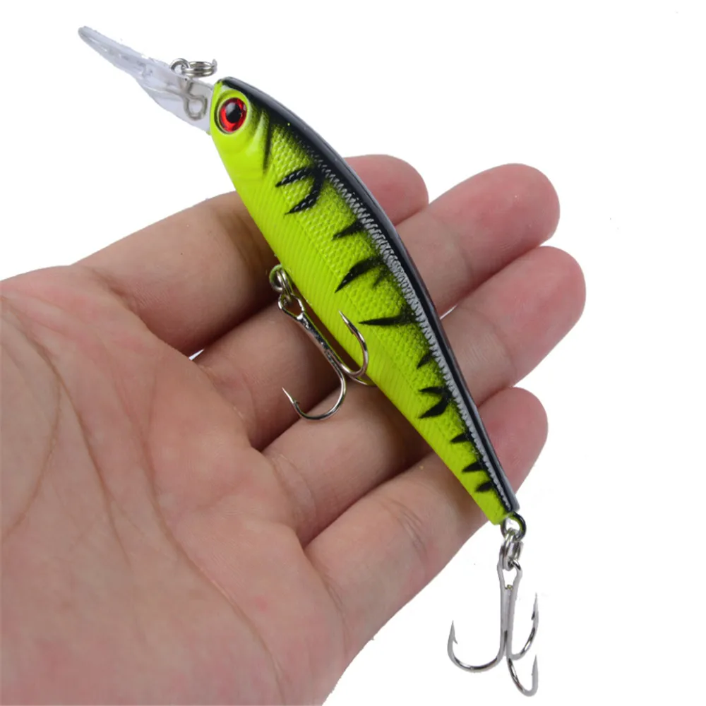 FISHINAPOT-señuelo de pesca flotante, pececillo, 10cm/9,2g, Crankbait duro Artificial, ojos 3D de plástico, Wobbler, Lucio, aparejos de pesca