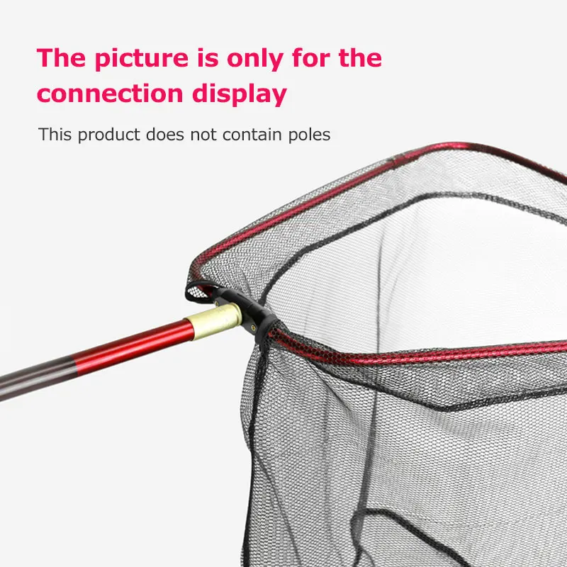 Red de pesca triangular plegable, aleación de aluminio, 40cm/60cm de profundidad, mango portátil, Red de aterrizaje, poste de pesca, red plegable, aparejos - imagen 4