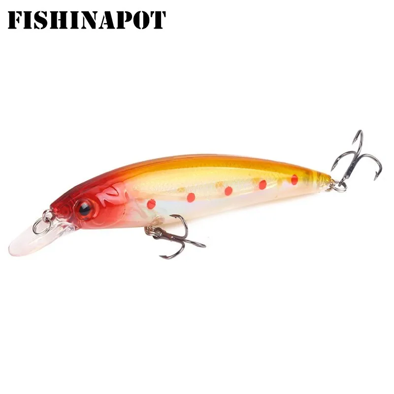 FISHINAPOT-Kit de Señuelos de Pesca, cebo duro Artificial láser, Wobblers, Lucio, carpa, 11cm, 13,6g, 10 unids/lote - imagen 2