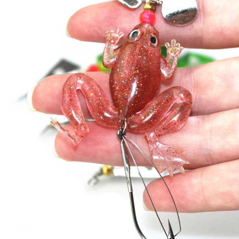Señuelo suave de rana biónica de 9cm y 6,2g, cebo Artificial de silicona con anzuelo de púas sin Weedless, 1 unidad - imagen 4