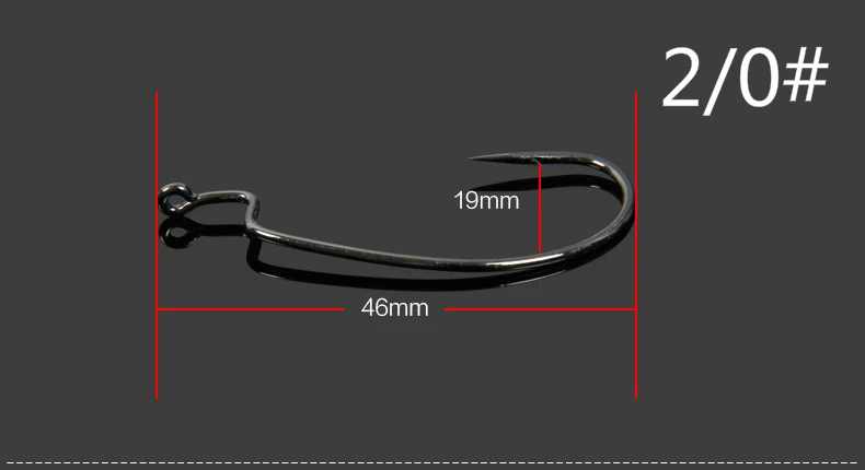 Anzuelo de púas alargado para pesca, señuelo de cebo suave de níquel negro, para mar, lago, río, estanque, 5 paquetes por lote, 1 #2 #1/0 #2/0 # - imagen 2