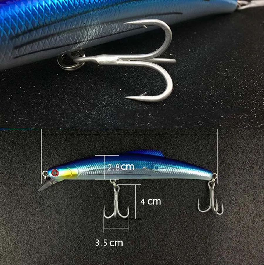 Señuelo de tiro largo para pesca marina, bola de acero integrada, para natación profunda, 96g, 20cm, cebo duro para pececillos, aparejos japoneses Crankbait - imagen 2