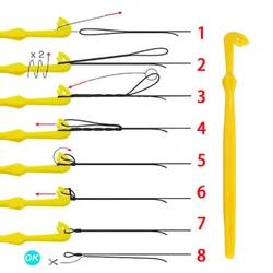 Tyer Loop Tie Nail - Herramienta para nudos de mosca con removedor de anzuelos