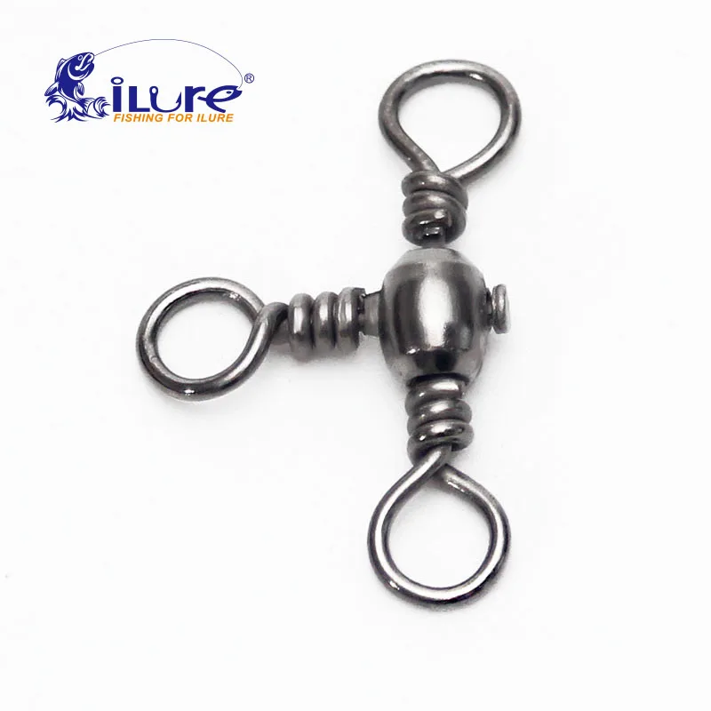 ILure-barril de Pesca rodante de acero inoxidable, Conector de Triple giro, anillo sólido, accesorios de aparejos de Pesca, 20 unidades por lote - imagen 3