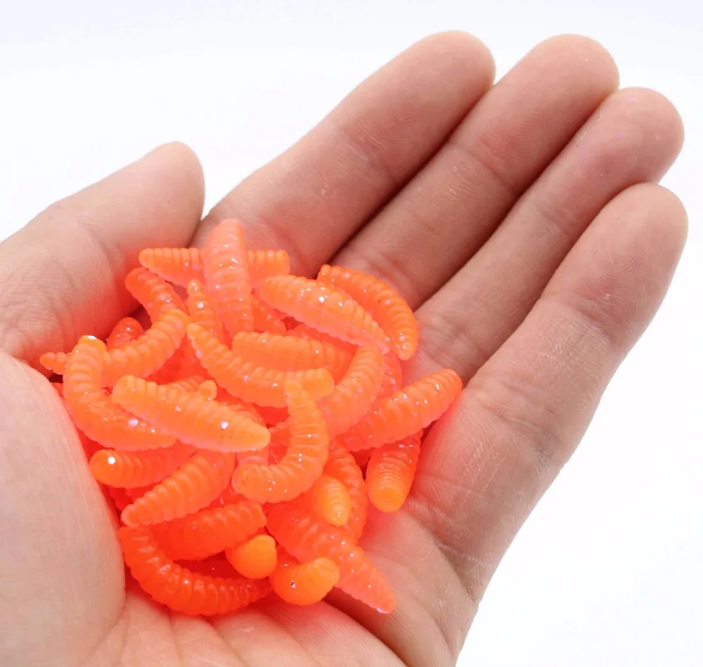 ¡Promoción de marca! ¡Gran venta! Juego de Señuelos de Pesca, cebos blandos con olor a gusanos, camarones brillantes, 2cm, 0,3g, 50 unidades - imagen 4