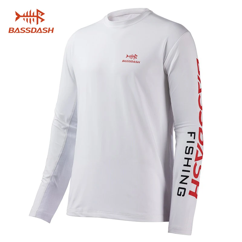 Bassdash Camiseta de manga larga con protección solar UV UPF 50+ para hombre