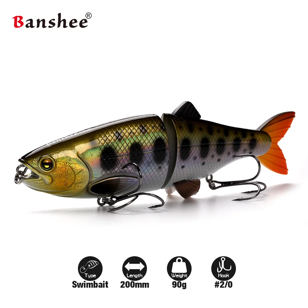 Banshee 200mm 90g 2 secciones AT01 multiarticulado vida como señuelo de pesca trucha cebo artificial duro para atún Lucio Bass Swimbait - imagen 4