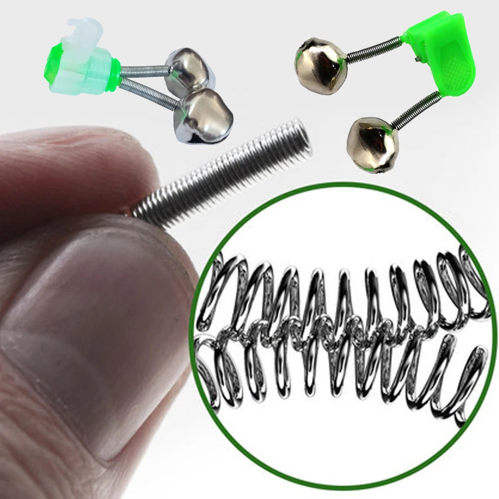 Alarmas de mordedura de pesca, cascabeles de caña de pescar, pinza de punta, anillo, accesorio de pesca ABS verde, nuevo, 3 unidades - imagen 5