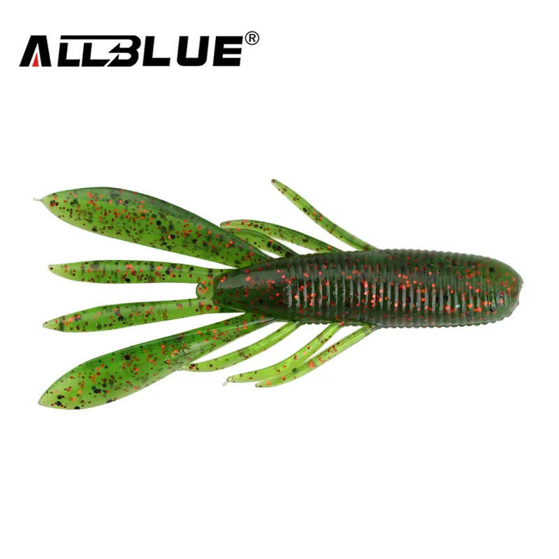 ALLBLUE-cebos personalizados para pesca, pesca de camarón señuelo suave para, lubina, equipo de pesca, 6 unids/lote - imagen 5