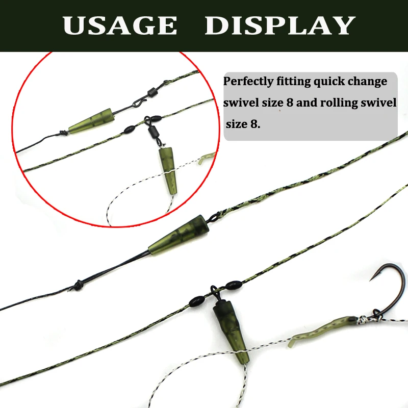 Accesorios de Pesca de carpa, manguitos Micro antienredos para conectar anzuelos de pescado, equipo de equipo, herramienta de Pesca, 20 unids/lote - imagen 5