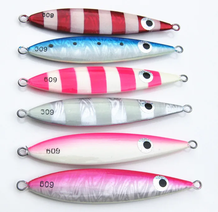 Señuelo de pesca Jigbait luminoso 60g 80g que brilla en la costa oscura señuelos artificiales de fundición larga Jigs cebos 1 pieza en oferta - imagen 4