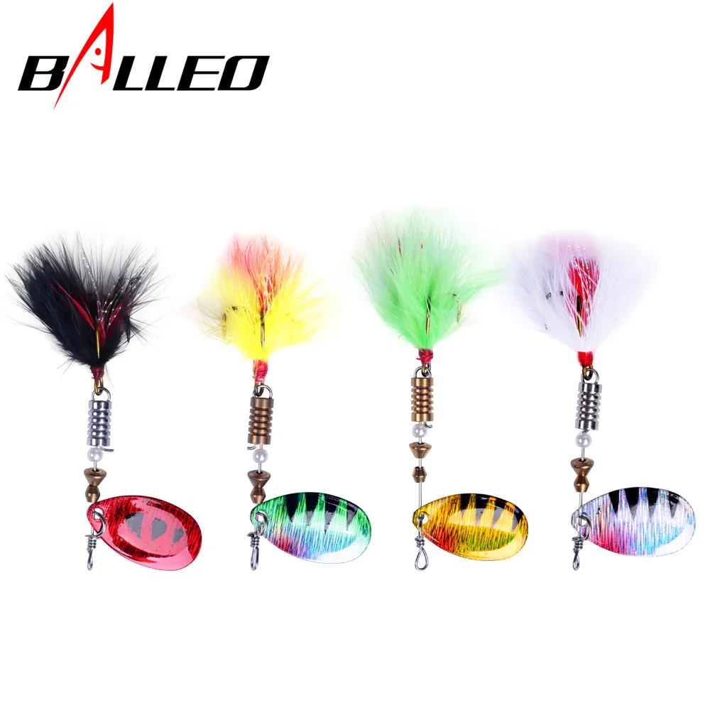 Balleo-señuelo de pesca giratorio, 4g, 6g, cebo de metal para jigging, trucha, lote de 4 unidades