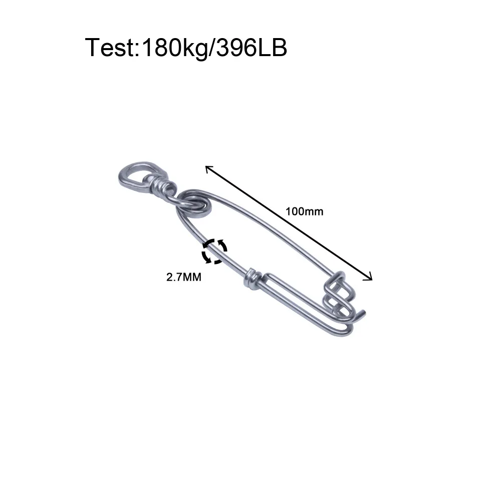 5/20 piezas clips de presión para pesca palangre 400/1100LB, plantilla de atún de acero inoxidable, clips de pesca giratorios, aparejos de conector de pesca - imagen 3