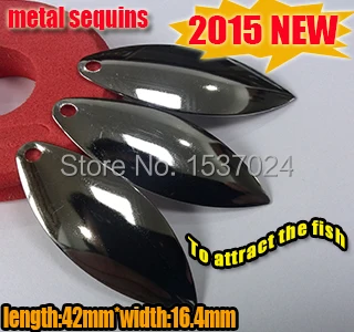 2025hot lentejuelas de metal cuchara de pesca cebo giratorio hojas de sauce señuelo calidad 20 unids/lote tamaño: 42mm * 16,4mm304 acero inoxidable - imagen 5