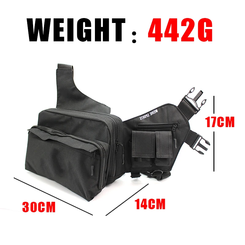 Bolsa de nailon impermeable de 3 capas para pesca, bolsa de cintura de mensajero multifuncional, resistente al agua, almacenamiento de aparejos de línea de carrete de señuelo - imagen 5